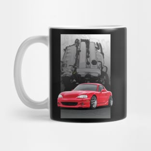 Mx5 / Miata nb illustration with engine backdrop Mug